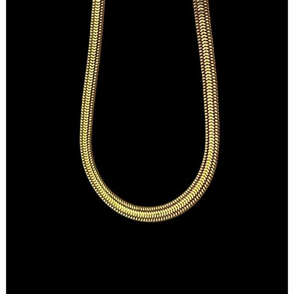 Monet Necklaces Lot 2 Gold Tone Shiny Flat Chains 16 And 20 Inch Signed - Picture 3 of 11